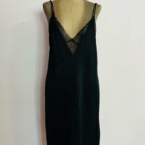 Elegant Black Lace Slip Dress